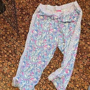 Lilly Pulitzer Pink and Blue Geometric Pants